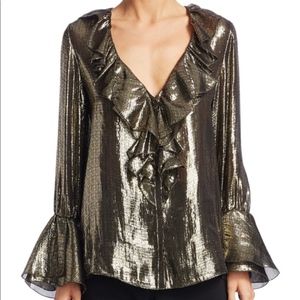 Alice + Olivia Gold Metallic Blouse
